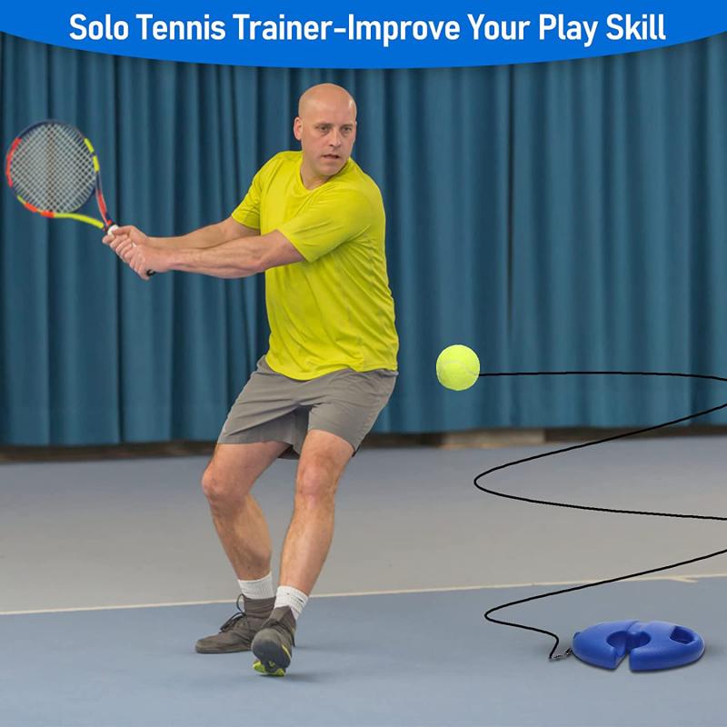 Improve Your Tennis Skills Anywhere With Rebound Balls And Elastic Rope Base Perfect For Indoor And Outdoor Training Equipment