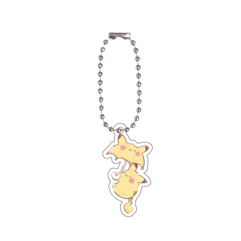 Anime Acrylic Key Ring for Brionne Alolan Meowth Pumpkaboo Chimchar Espurr Piplup Q Version Self-Made Acrylic Key Chain Pendant