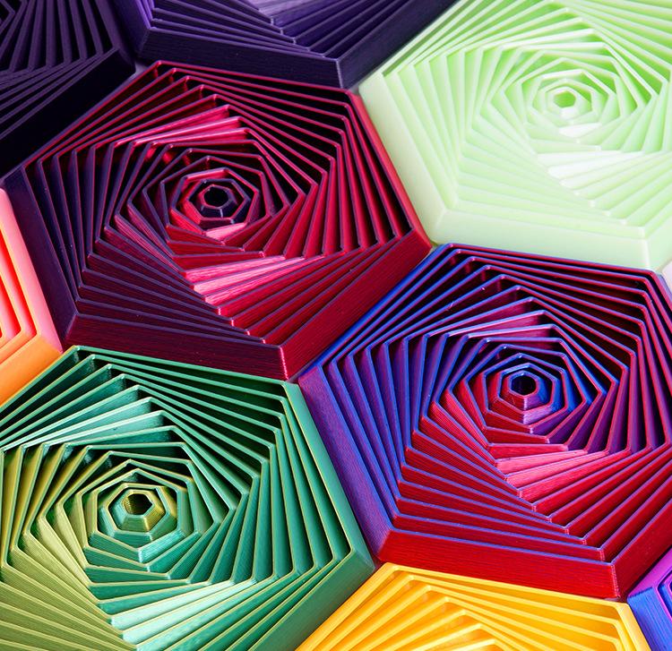 3D Printed Fractal Fidget Hexagon Home Decor Creative Decompression Hexagon Various Shape New Year Gift Desktop Ornament Kid Toy