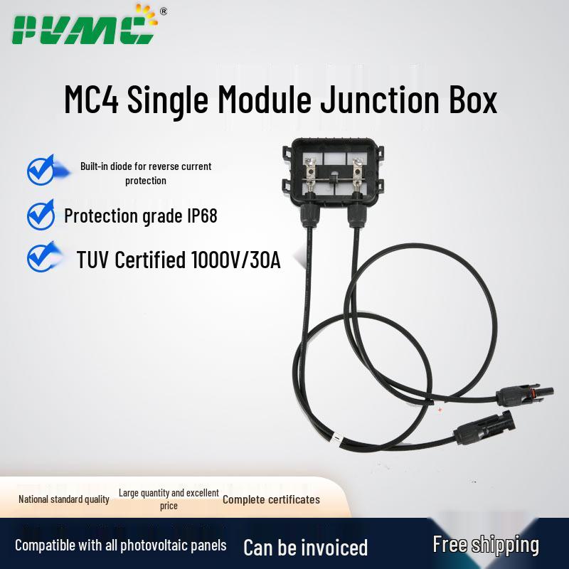 Bifacial Solar Panel Junction Box 1000V/30A for Photovoltaic Array