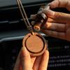 1 Stück Runder Premium Holz Diffusor - Handgefertigt aus Weißem Wachsholz und Schwarznuss - Elegantes Autoaufhängung Aroma Zubehör