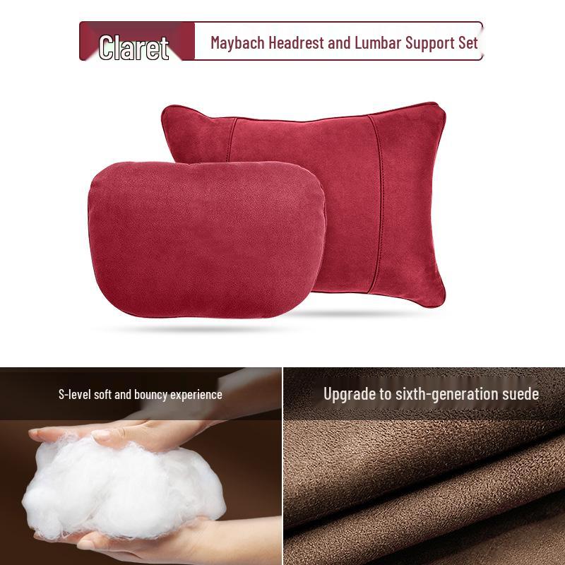 Mercedes-Benz & Maybach S-Class Suede Neck & Lumbar Support Cushions for Headrests - Drop Shipping Available