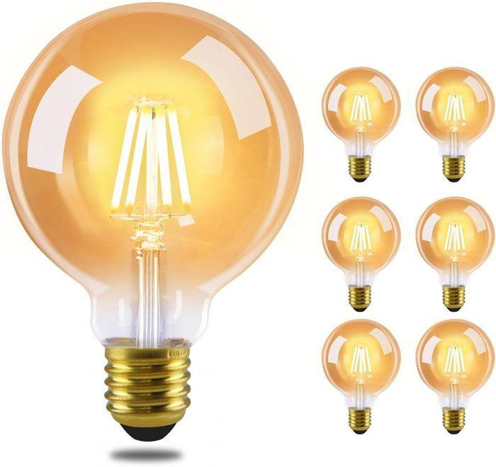 Pack d'ampoules LED E27 - NETTLIFE - G95 - 4W - 2700K Blanc chaud - Pack de 6