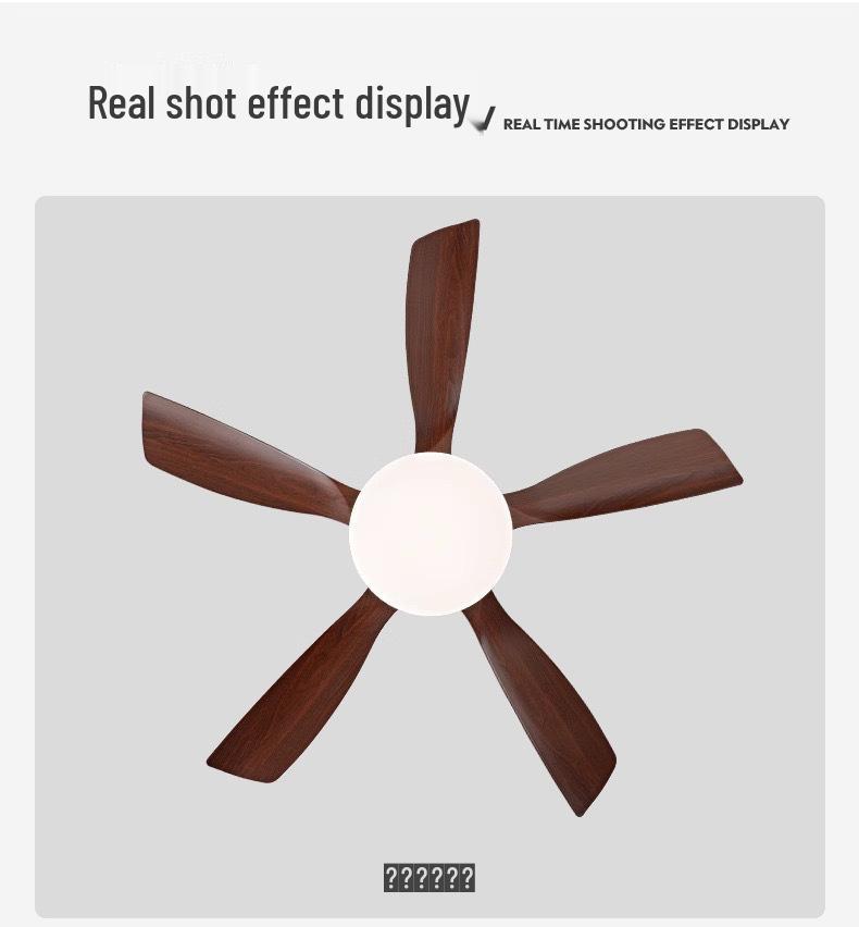 Wabi-Sabi Walnut Ceiling Fan with Full-Spectrum Light - Ideal for Chinese-Style Dining Rooms and Living Areas