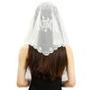 Embroidered Scarf for Church Shawl with Spanish Fringes Christian Veil Spanish Mantilla Lace Shawl Floral Women Handkerchief