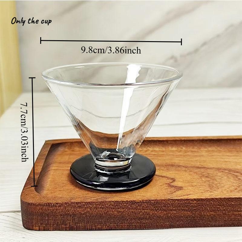 

1pcs High Appearance Niche Design Ice Cream American Coffee Glass Cup French Vintage Champagne High Foot Ice Cream Cup 101-200ml