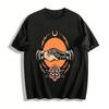 Vintage Snake Handshake Rose Lightning Graphic Casual Tee Pure Cotton T-shirt