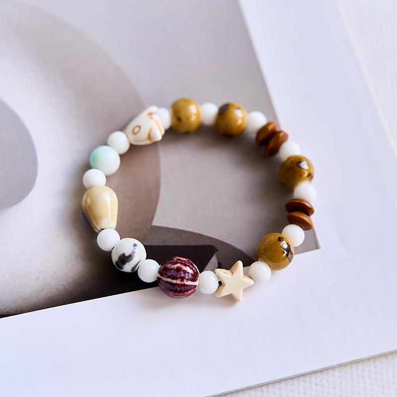 Китайский милый дельфин Цзиндэчжэнь керамический браслет нейтральный четырехсезонный фарфоровый бусины браслет студенческий парный ювелирные изделия оптом