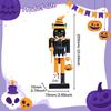 Halloween Nutcracker Figure Decorative Home Decor Painted 10 Inch Wooden Puppet Figurine for Shelves