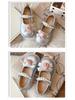 Children's Rose Floral Pearl Mary Jane Shoes - Non-slip, Stylish Spring/Autumn Leather Princess Shoes