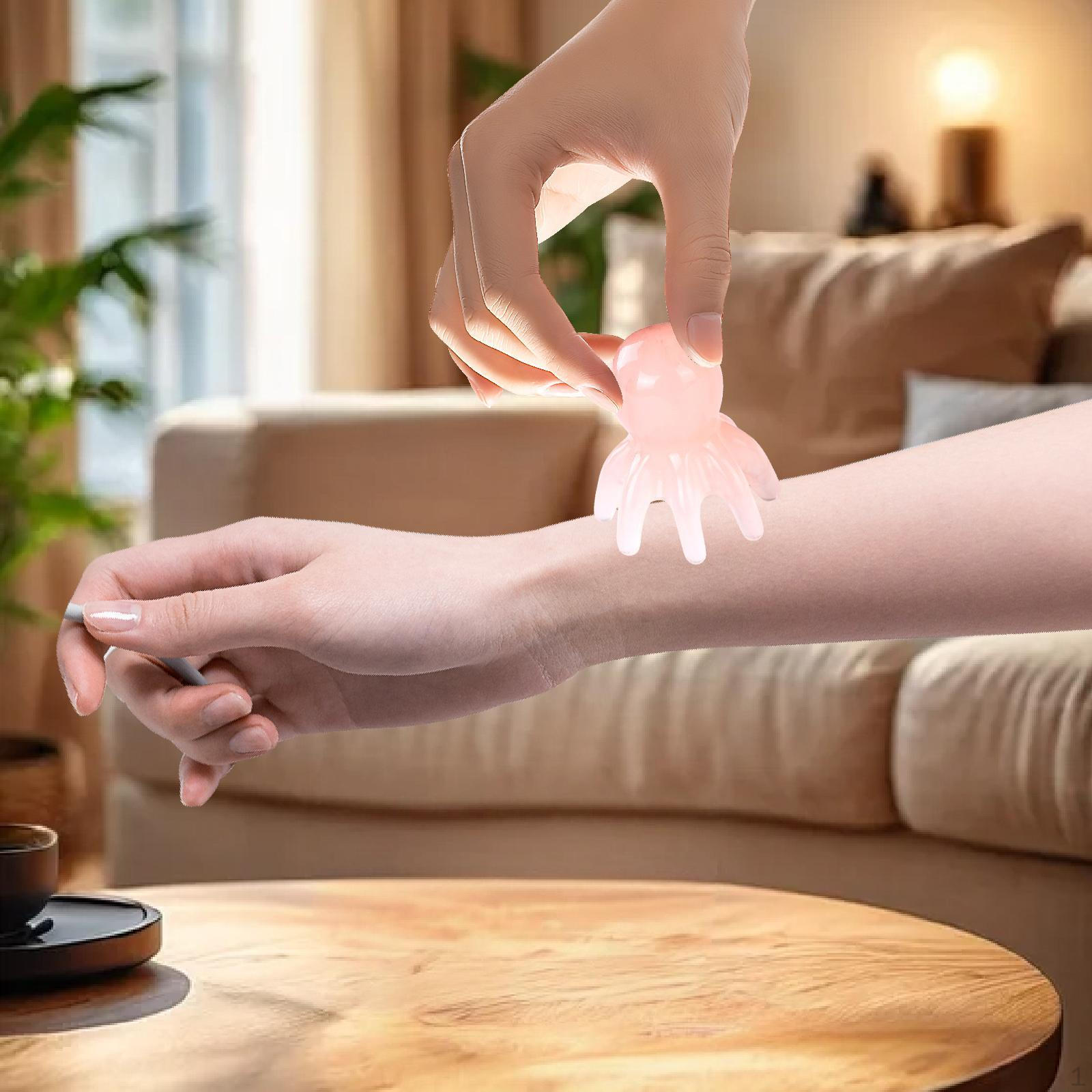 

Massage Comb Head Scalp Compact with Handle Portable Meridians Tool Point for Grooming рожевий