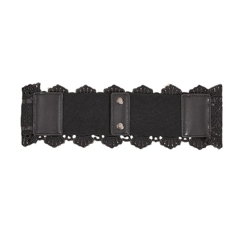 Waist Seal Women'S Outer Fabric Belt With Dress Waist Lace Decoration Elastic Elastic Width