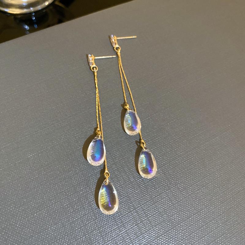 Zircon Diamond Butterfly Tassel Earrings Cold Wind Personality Long Stud Earrings Earrings New Earrings Women