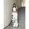 New Women's Printed Casual Sweatpants, High Waist Loose Fit Hip-Hop Dance Joggers with Slimming Effect, Streetwear Trousers for Summer Fashion