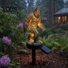 Solar Powered Courtyard Lamp Dragon Gorilla Garden Statue Light, Gothic Medieval Resin Outdoor Lantern Sculpture, Light Fantasy Decor for Yard Patio,