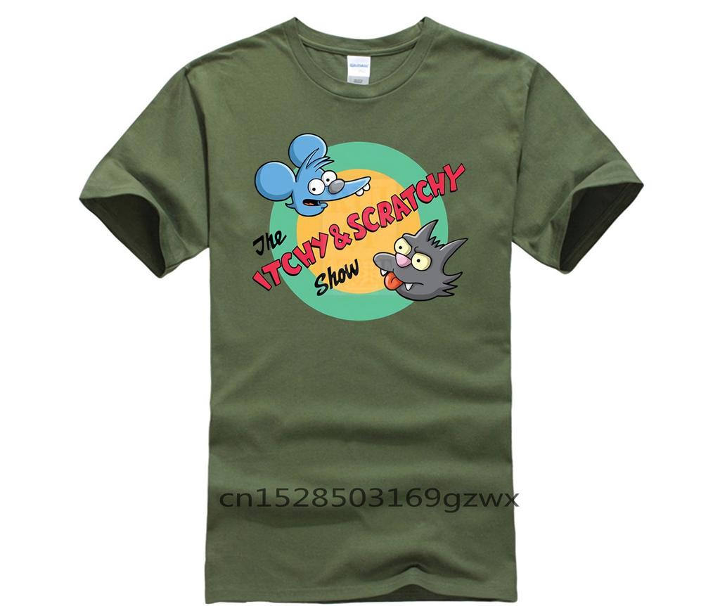 Trendy Creative Graphic T Shirt Top The Fight And Bite Itchy Scratchy Clothes New Summer Unisex Casual Print T Shirt Unisex