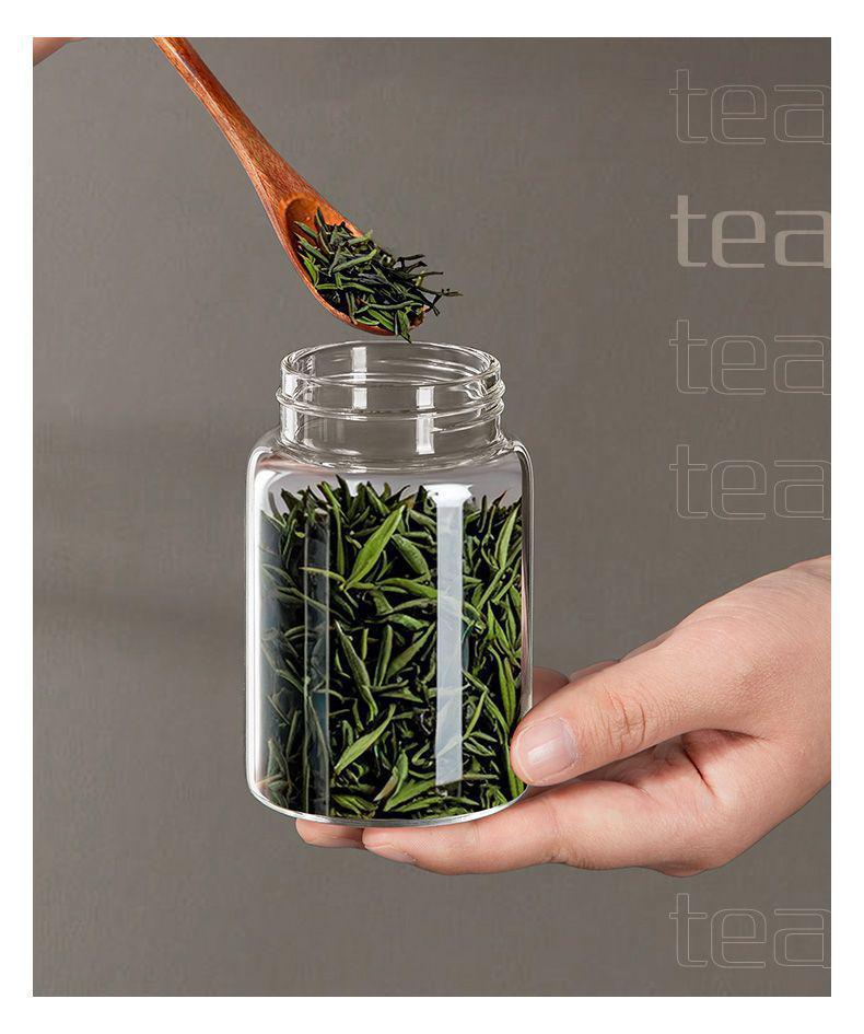 Transparent Borosilicate Glass Tea Canister: Airtight Storage Jar for Herbs, Snacks, Grains & More