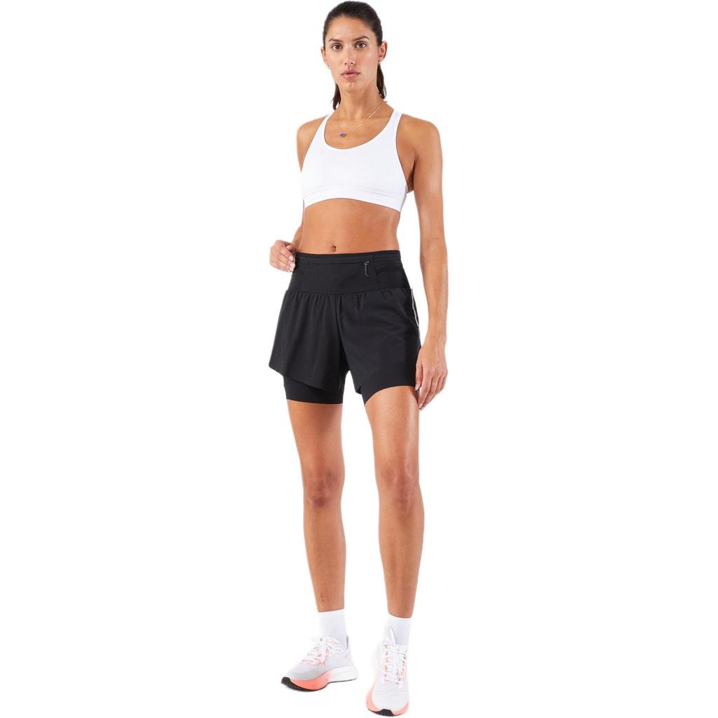 Decathlon 900 Comfortable Casual Skin-Friendly 2-in-1 Sports Shorts Women's Black