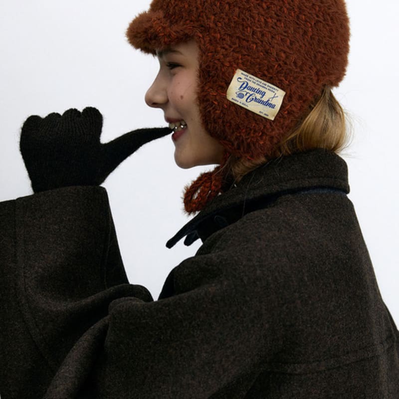 

ТАНЦУЮЩАЯ БАБУШКА Ангоровая ушанка : Оранжево-коричневый Orange brown