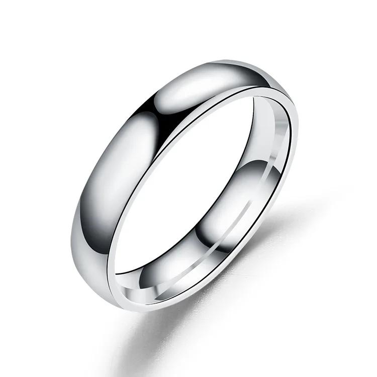 Simple 2mm 4mm 6mm Titanium Ring Women Men Prevent Allergy High Polished Wedding Rings Stainless Steel Couple Finger Jewelry