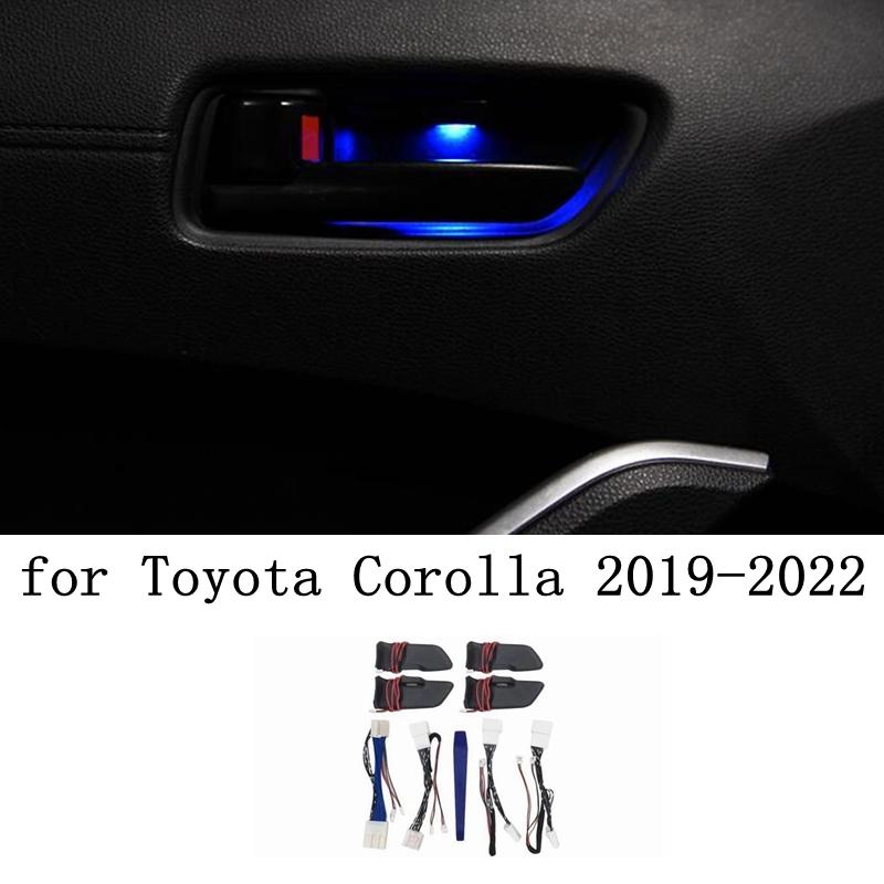 for Toyota Corolla Door Bowl Armrest Atmosphere Light Interior LED Blue Door Bowl Handle Frame Light