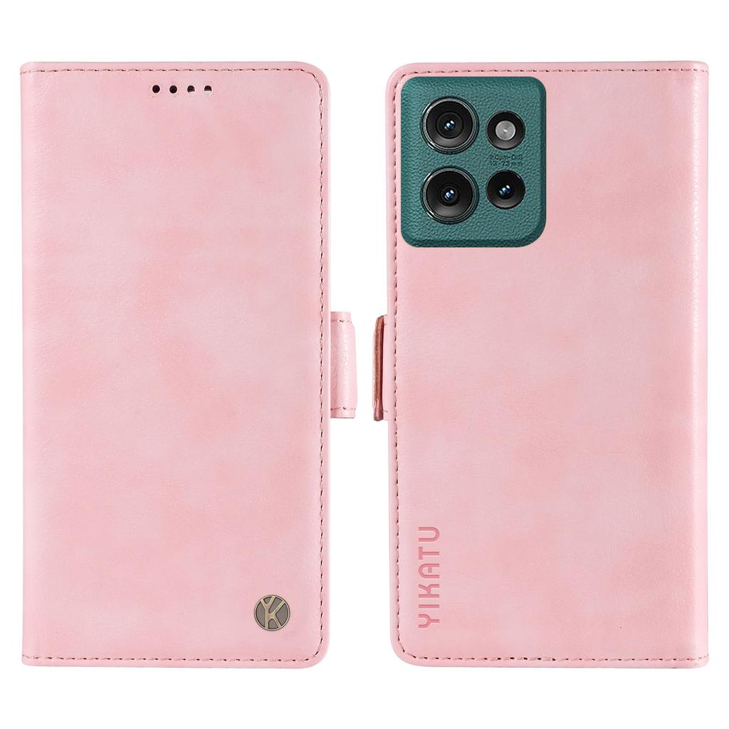 YIKATU YK-007 Für Motorola Edge 50 5G Hülle Seitliche Schnalle PU Leder Handyhülle Litschi Textur