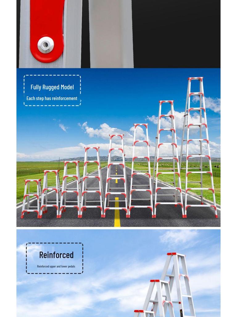 Multi-functional A-frame Aluminum Alloy Folding Telescopic Ladder for Indoor & Outdoor Use