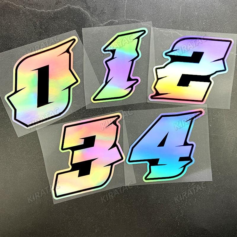 1PC Arabic Numerals Laser Motorcycle Stickers Waterproof for Motorbike Fuel tank Front Fairing Scooter Helmet Box Vinyl Decals