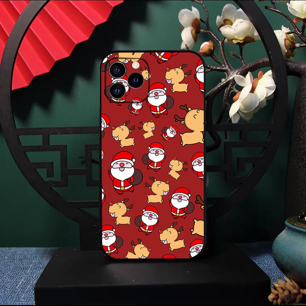 Christmas Santa Claus Snowman Phone Case For IPhone 17 Pro Max 16 15 14 Pro Max 13 11 X Xs Xr 8 7Plus Silicone Cover