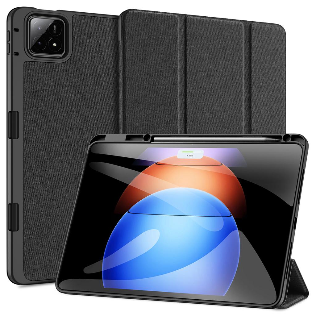 DUX DUCIS Domo Series for Xiaomi Pad 6S Pro 12.4 Leather Case Auto Wake/Sleep Tri-fold Stand Tablet Cover