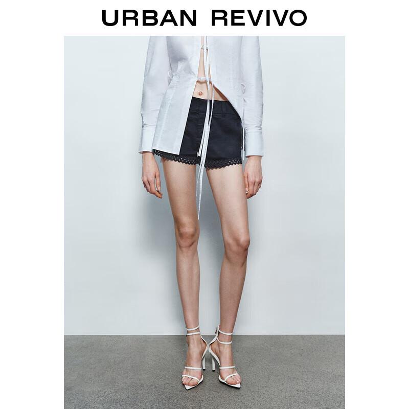 

UR Women s Elegant Lace-Trimmed Low-Waist Shorts S
