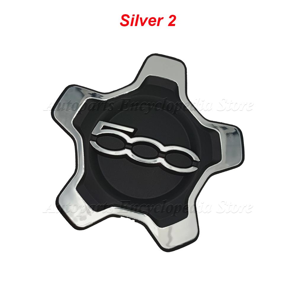 1 Stück Radnabendeckel Set Staubschutz Radnabe Für Fiat 500x 735626312 Silber/Schwarz/Rot Nabendeckel 735626311
