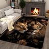 Majestic Lion Creative Area Rug - Artistic Animal Pattern Floor Mat for Living Room, Bedroom, Home Office, Non-Slip Carpet