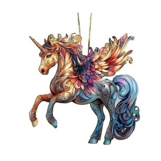 2D Horse Hanging Ornament Acrylic Flat Horse Decoration Christmas Tree Ornament for Horse Lovers Equestrian Gifts Holiday Decor
