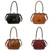 Ρετρό Τσάντα Crossbody με Κούμπωμα Κλειδαριά Μονόχρωμη Μεγάλης Χωρητικότητας Μικρή Τσάντα Χειρός Τσάντα Ώμου από Δέρμα PU