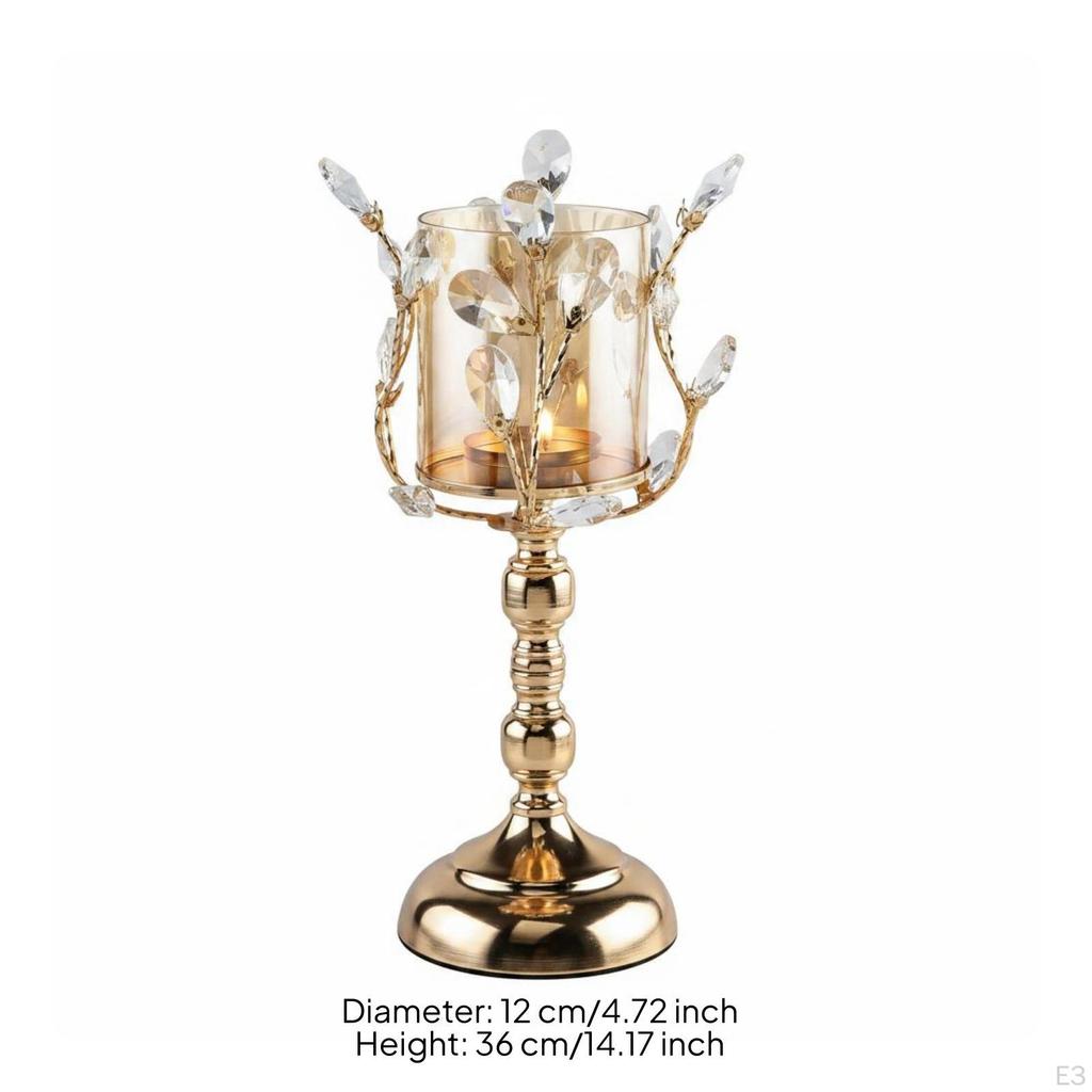 3 Pieces Crystal Candle Holder Elegant Design Decorative Romantic Lighting