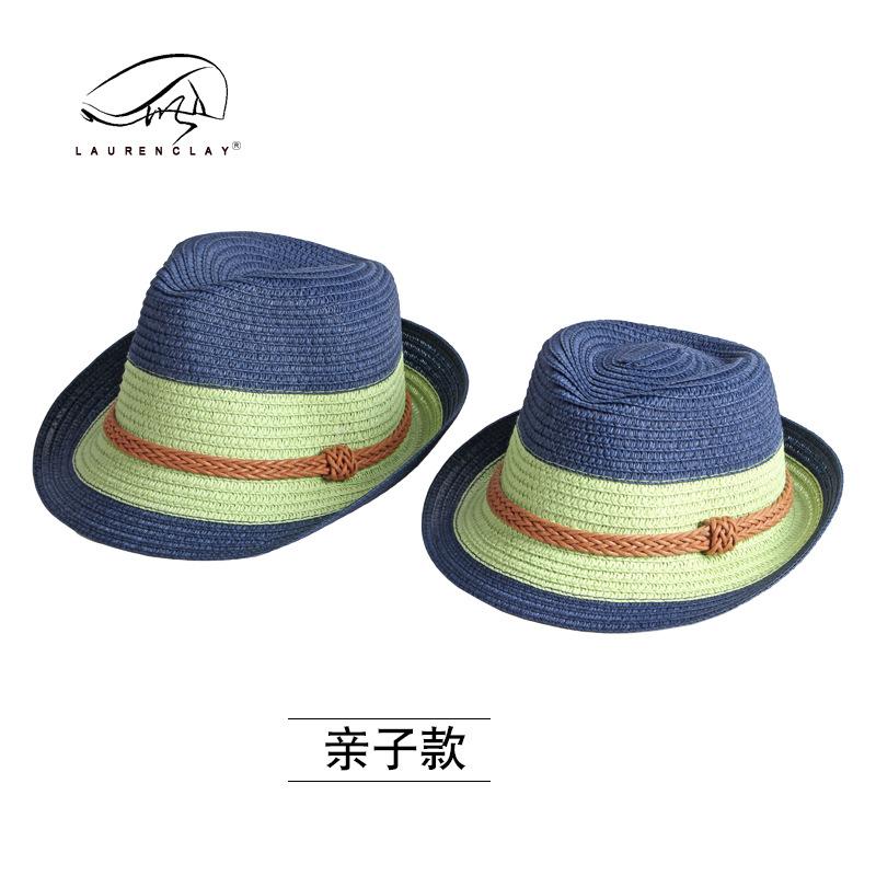 

Summer foldable parent-child straw hat men s sunscreen sun hat women s beach hat children s big brim hat top hat Child, 52-54cm хакі