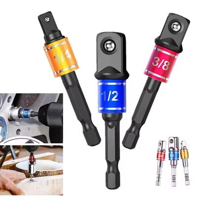 3Pcs Extension Drill Bits Socket Extension Adapter 1/4'' 3/8'' 1/2'' Impact Drill Impact Driver