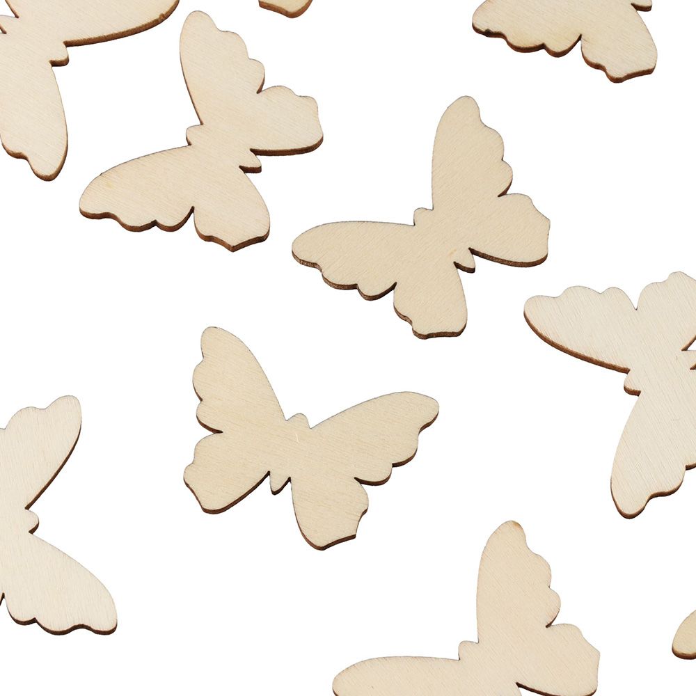 100pcs Shapes Unfinished Wooden Cutouts Wooden Unfinished Embellishments Blank 35x26mm Blank Wood Christmas