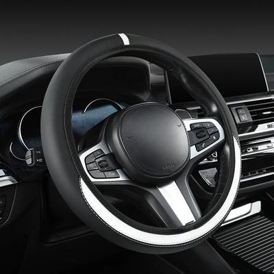 Pružný potah volantu s natahováním Bez vnitřního kroužku Hodí se na volanty 14,5-15 palců, Odolná kůže, Snadné přenášení