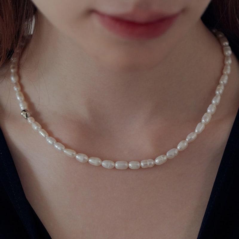 Shertz Ugly Freshwater Pearl Bumpy Stone Necklace (24k Gold Plated)