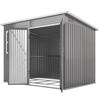8.5 x 6ft Storage Shed Galvanised Steel Garden Shed, Metal Shed with Foundation Kit, Window, Lockable Wide Doors and Air Vents for Outdoor Patio