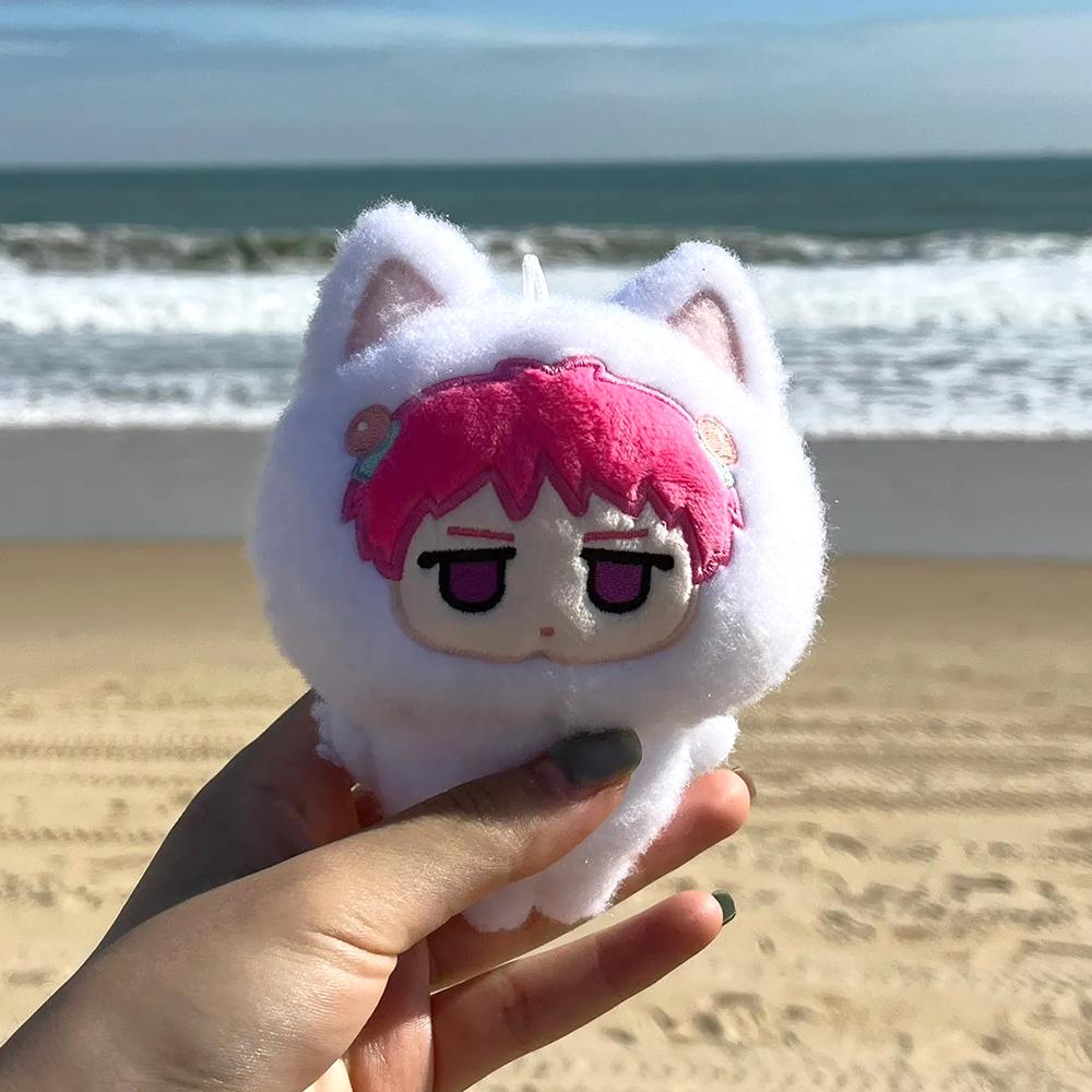 Anime The Disastrous Life of Saiki K Saiki Kusuo Cosplay Kaychain Cute Plush Cotton Doll Backpack Pendant Keyring Decoration