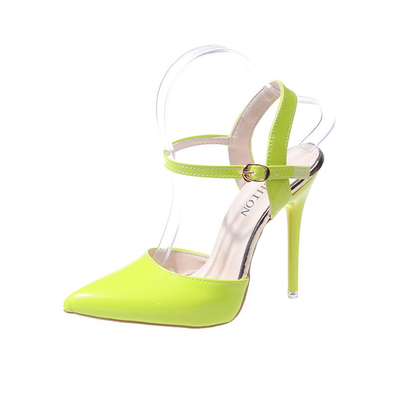 Summer Super High Stiletto Heels Ankle Strap Sandals Women Hollow Pointed Toe Party Heels Shoes