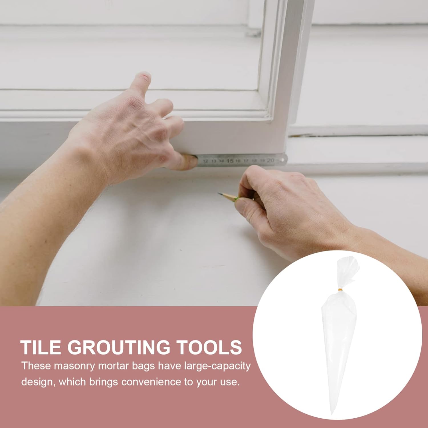 

Мешок для затирки плитки: 50 шт. Виниловый мешок для цемента для затирки с усиленной конструкцией, устойчивый к разрывам, с наконечником для прокола для строительства