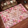 European Pastoral Style Carpets Living Room Flower Home Carpet Non-slip Bedroom Decorative Rugs Washable Entrance Door Mat