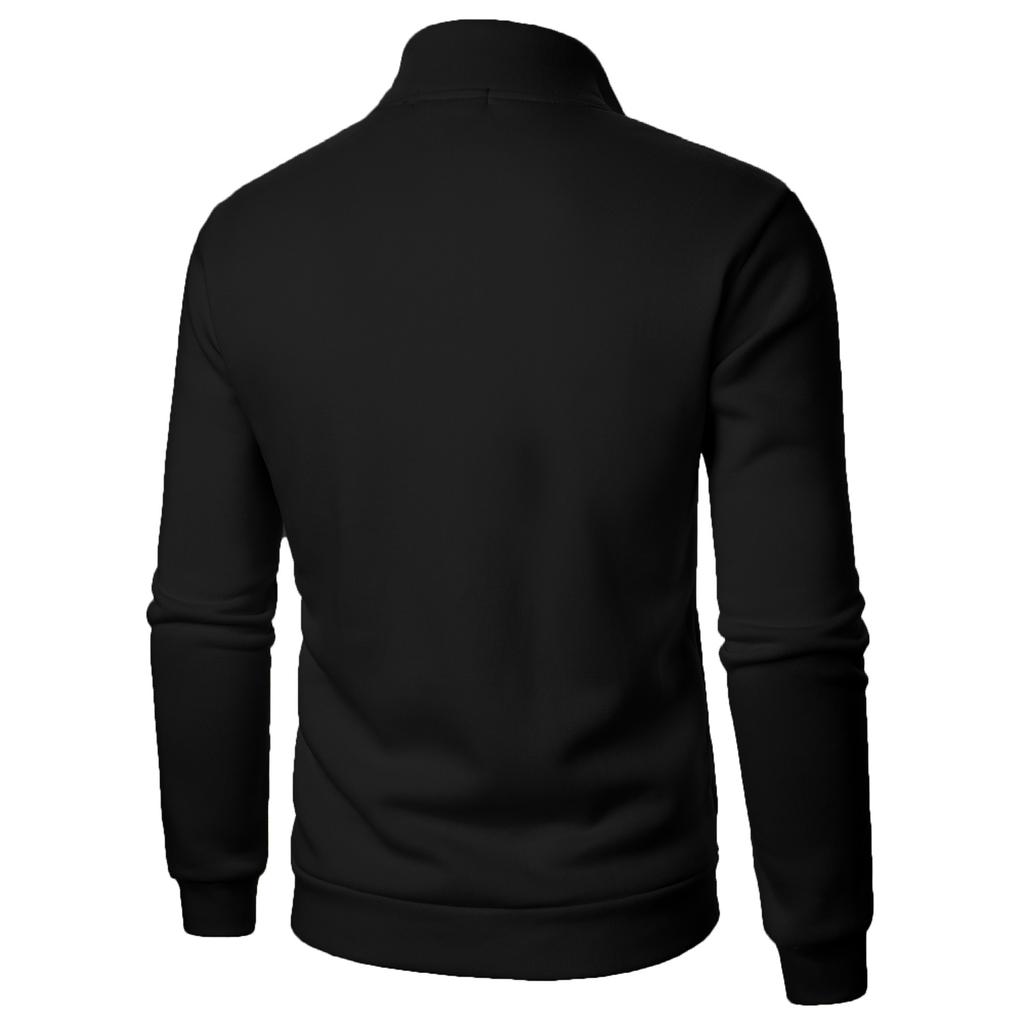 Men's Stand Up Collar Casual Hoodie Men's Solid Color Fashionable Men's Pullover Hoodie