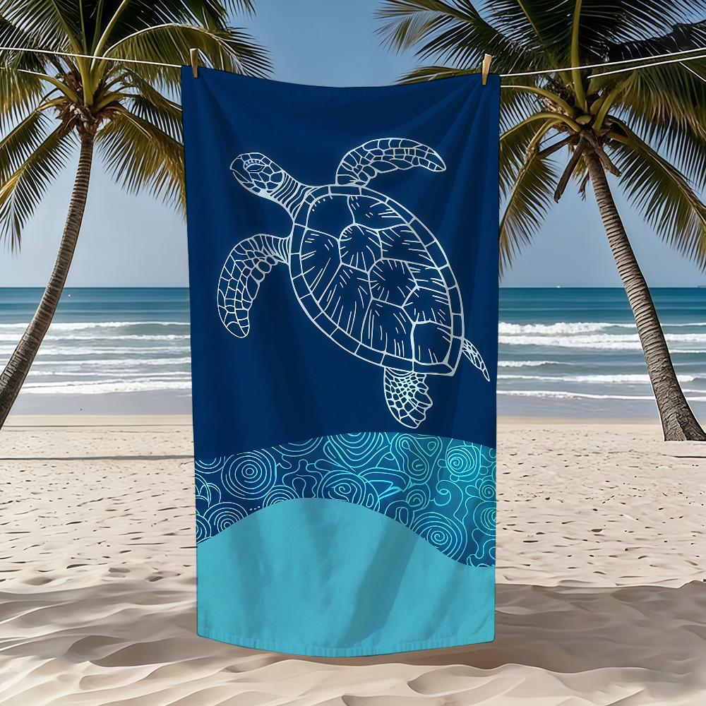 Turtle Pattern Towel Beach Oversized Soft Ultra Absorbent Quick Drying Large Pool Travel Camping Bathroom