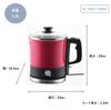 Boil Cooker (Cooking Kettle) with Glass Lid, Temperature Control, Red, BK-90R