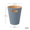 Official Umbra Woodrow Slate Natural Dustbin Can, Blue, 7.5L, Wood, Round, Lidless,